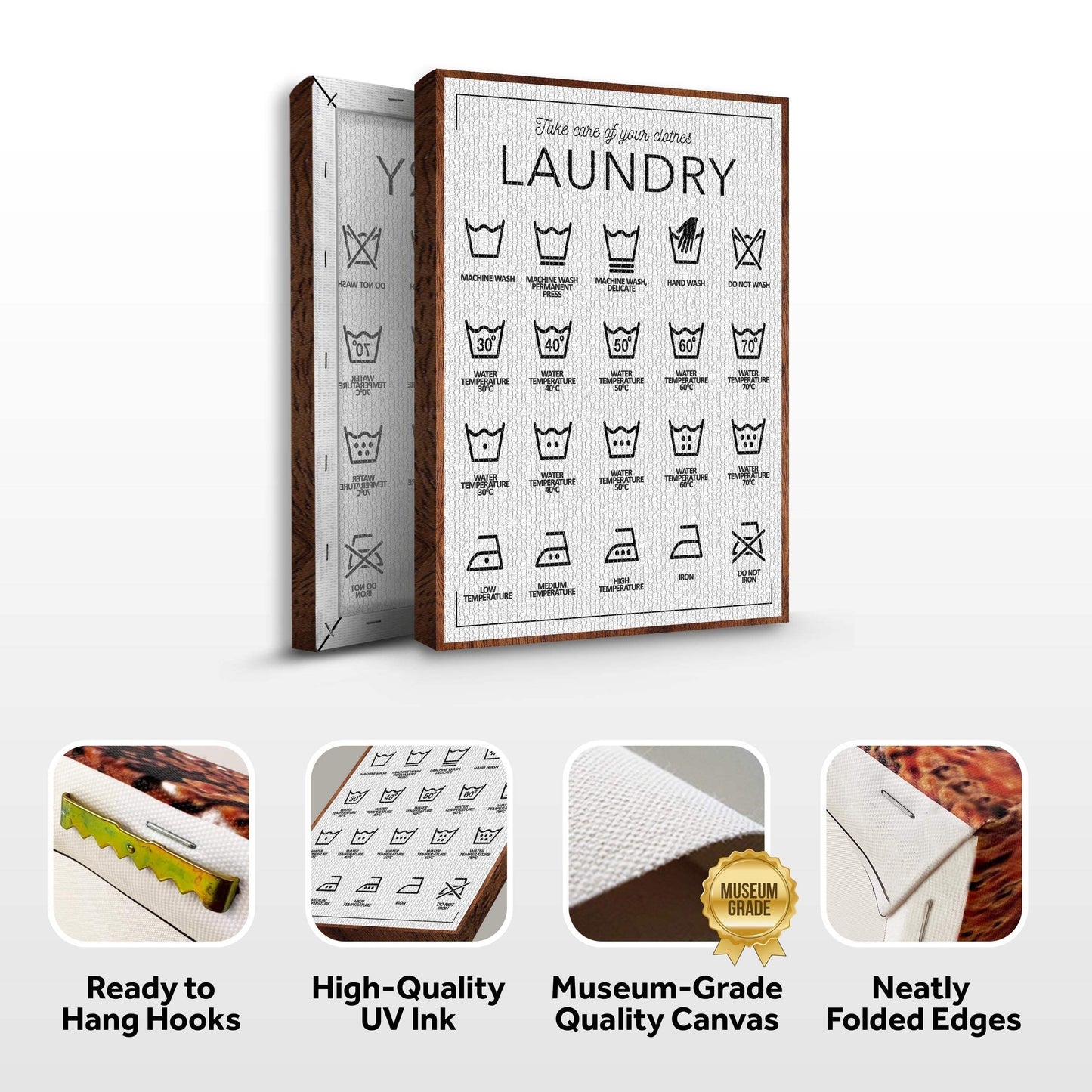 Laundry Symbols Sign II - Tailored Canvases - Flyclothing LLC