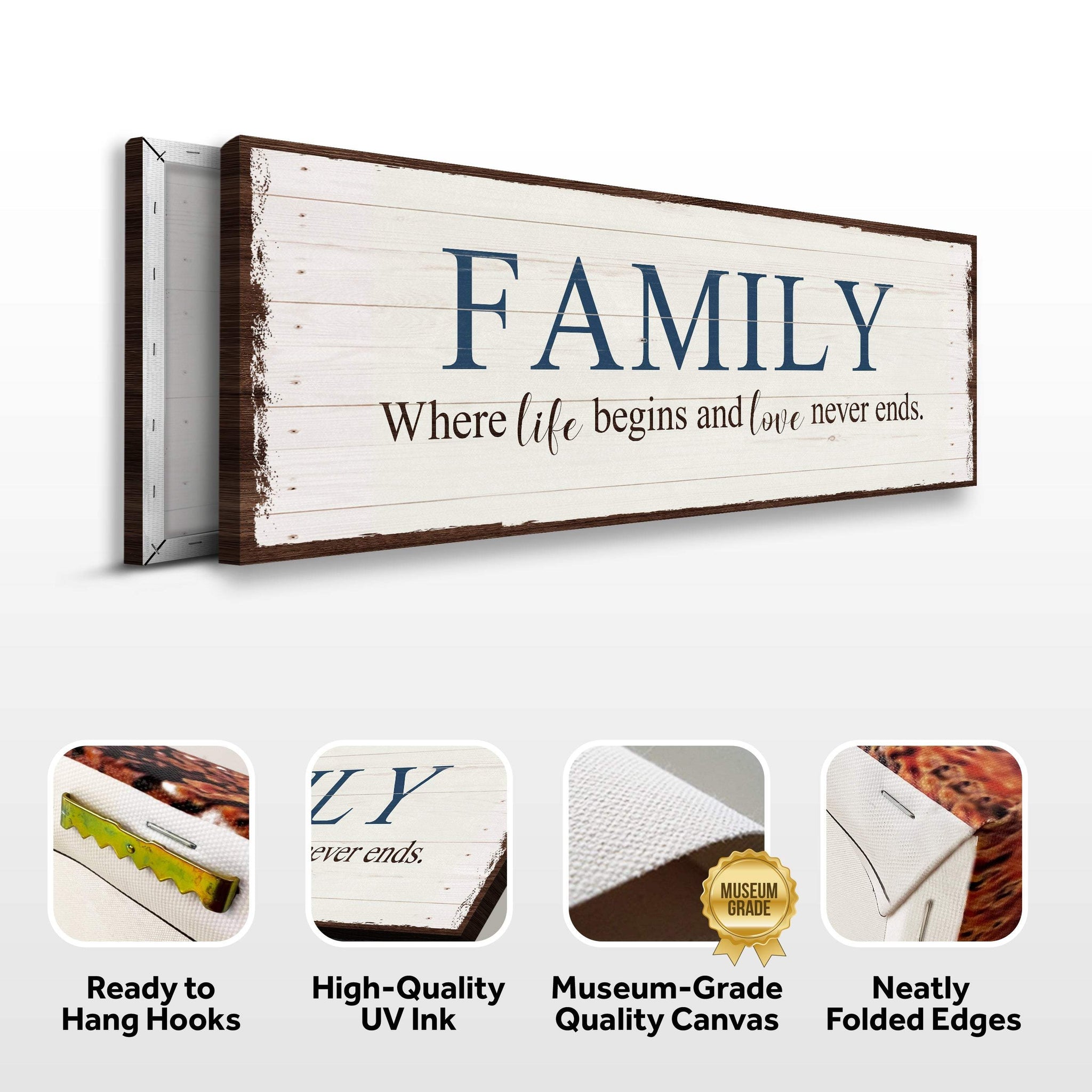 8 Powerful Words Family Sign II - Tailored Canvases - Flyclothing LLC