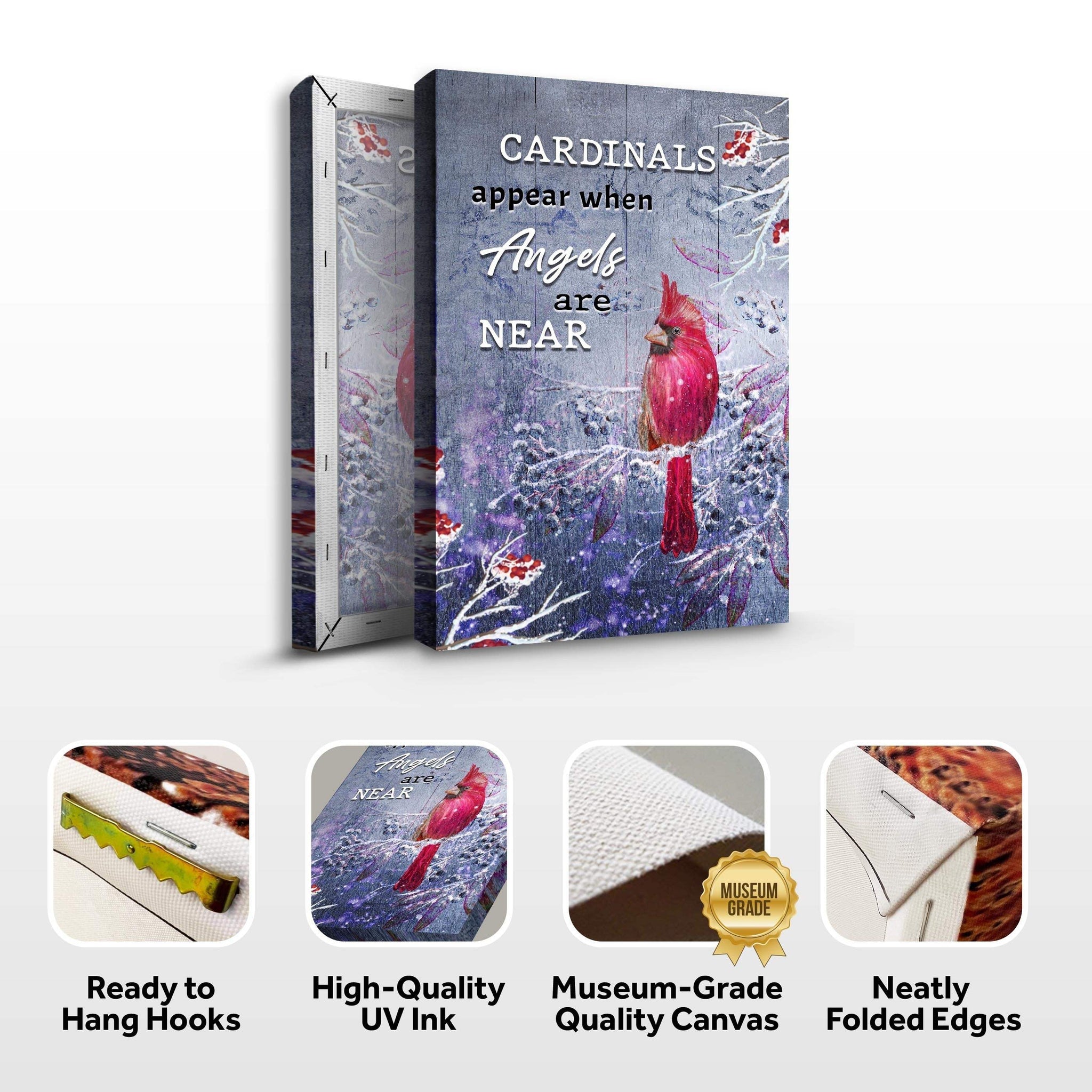 Cardinals Appear When Angels Are Near Sign III - Tailored Canvases - Flyclothing LLC