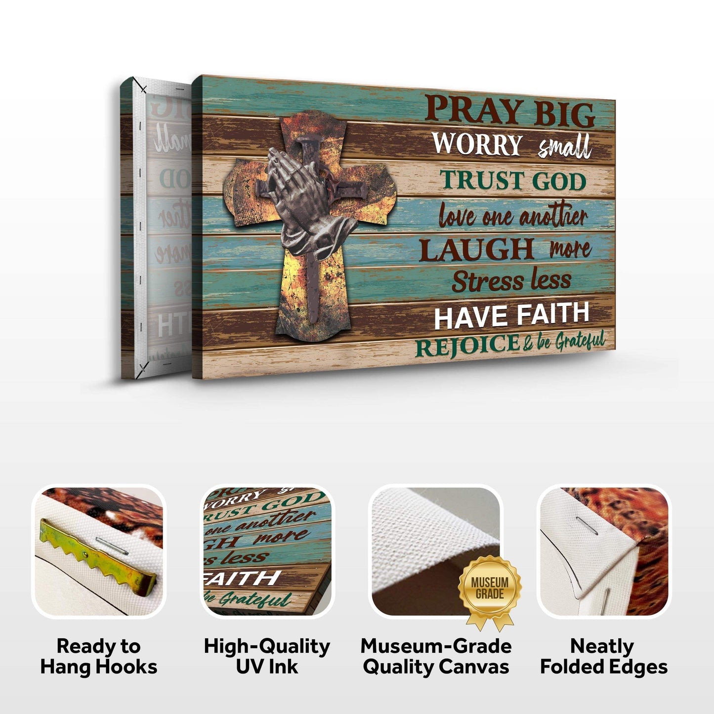 Pray Big Worry Small Sign - Tailored Canvases - Flyclothing LLC