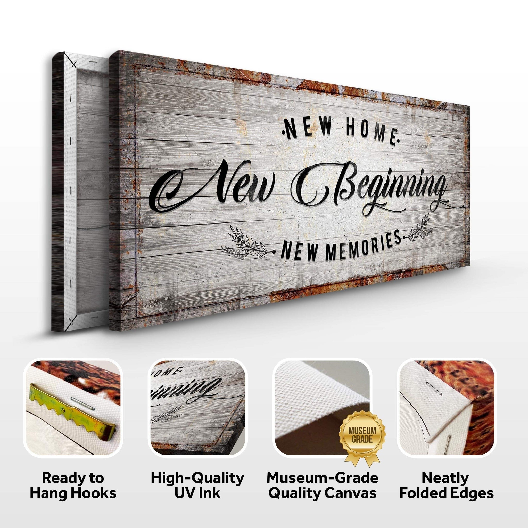 New Home, New Beginning Sign - Tailored Canvases - Flyclothing LLC