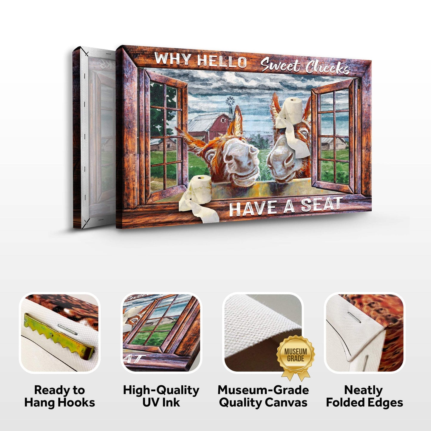 Have A Seat Sweet Cheeks Bathroom Sign II - Tailored Canvases - Flyclothing LLC