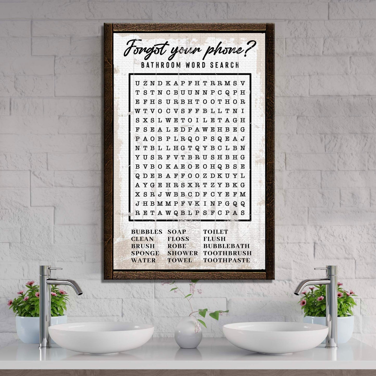 Bathroom Word Search Sign - Tailored Canvases - Flyclothing LLC