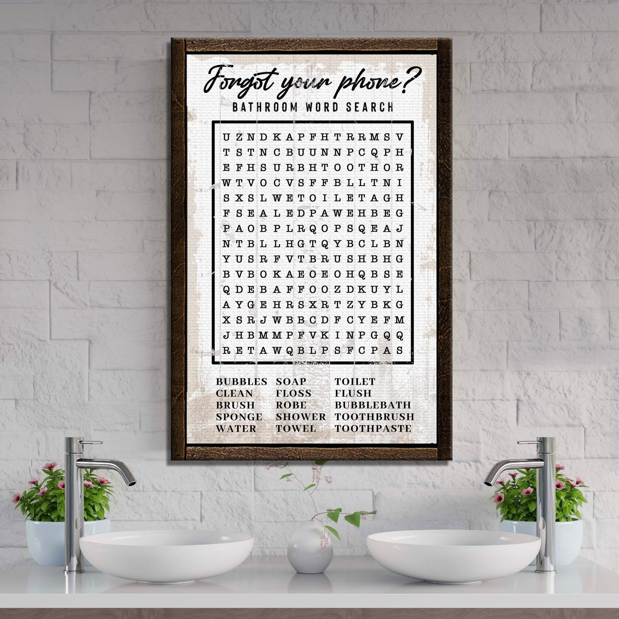 Bathroom Word Search Sign - Tailored Canvases - Flyclothing LLC