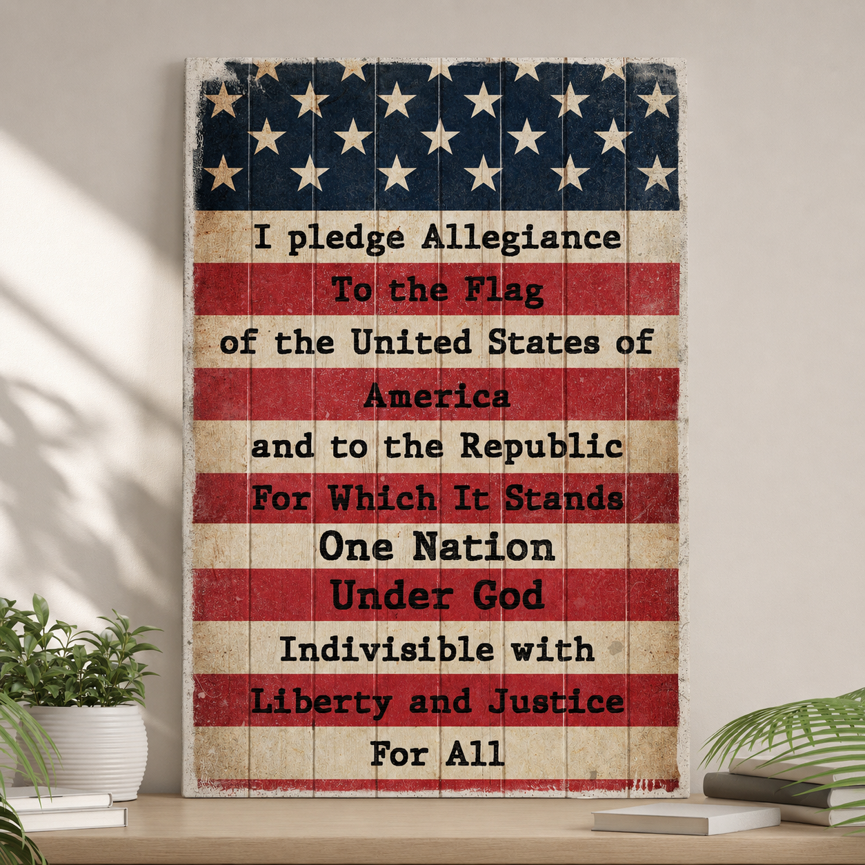 America Pledge Allegiance Sign - Tailored Canvases - Flyclothing LLC