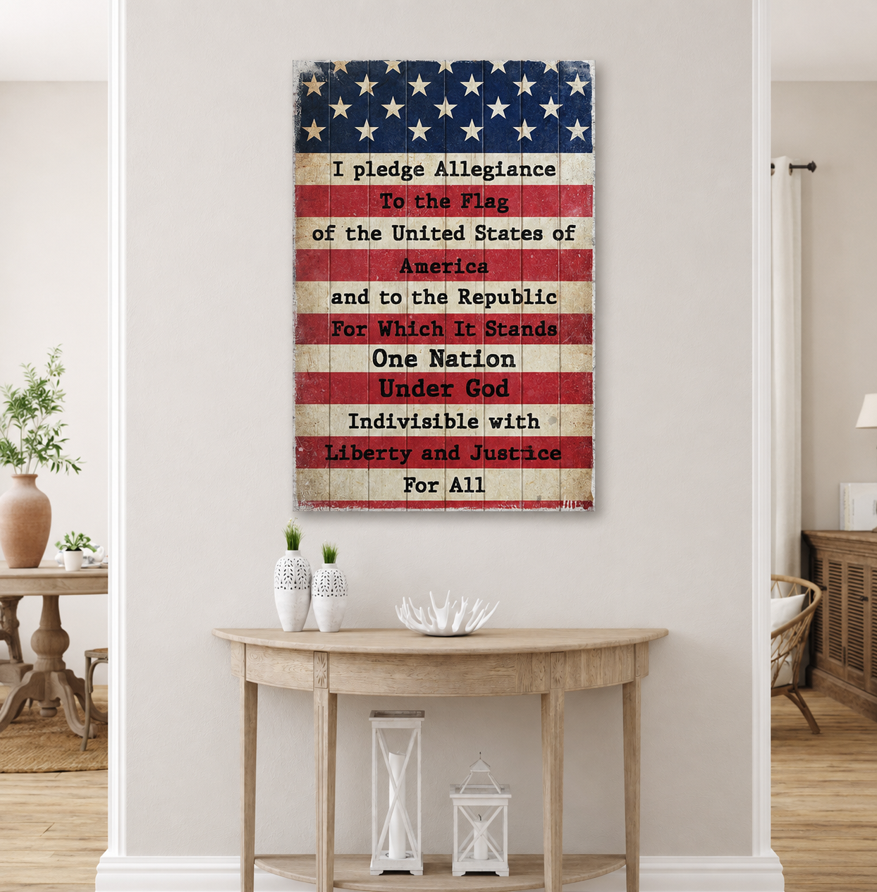 America Pledge Allegiance Sign - Tailored Canvases - Flyclothing LLC