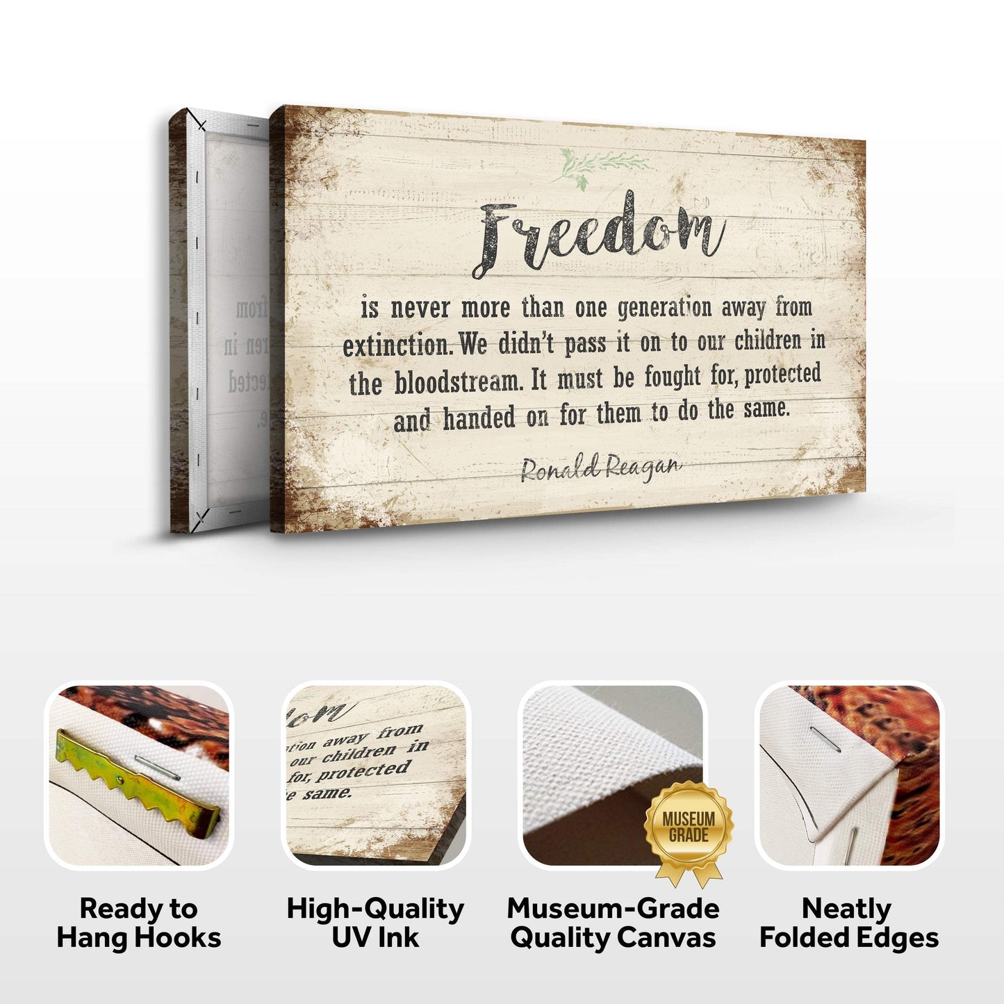 Freedom By Ronald Reagan Sign II - Tailored Canvases - Flyclothing LLC