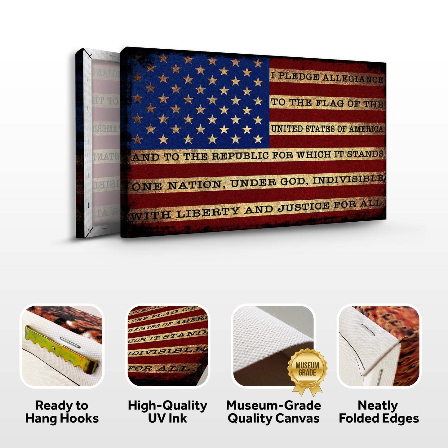 I Pledge Allegiance To The Flag Of USA Sign - Tailored Canvases - Flyclothing LLC
