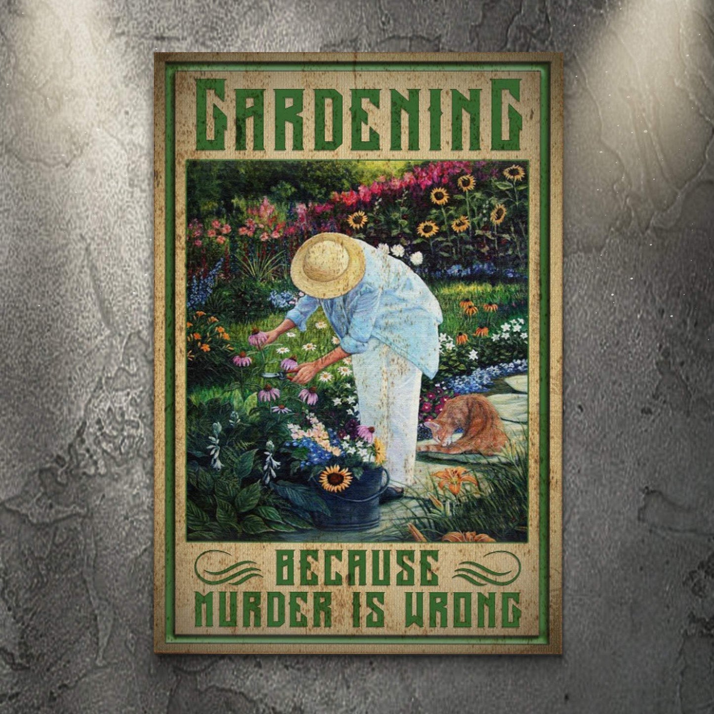 Gardening Because Murder Is Wrong Sign - Tailored Canvases - Flyclothing LLC