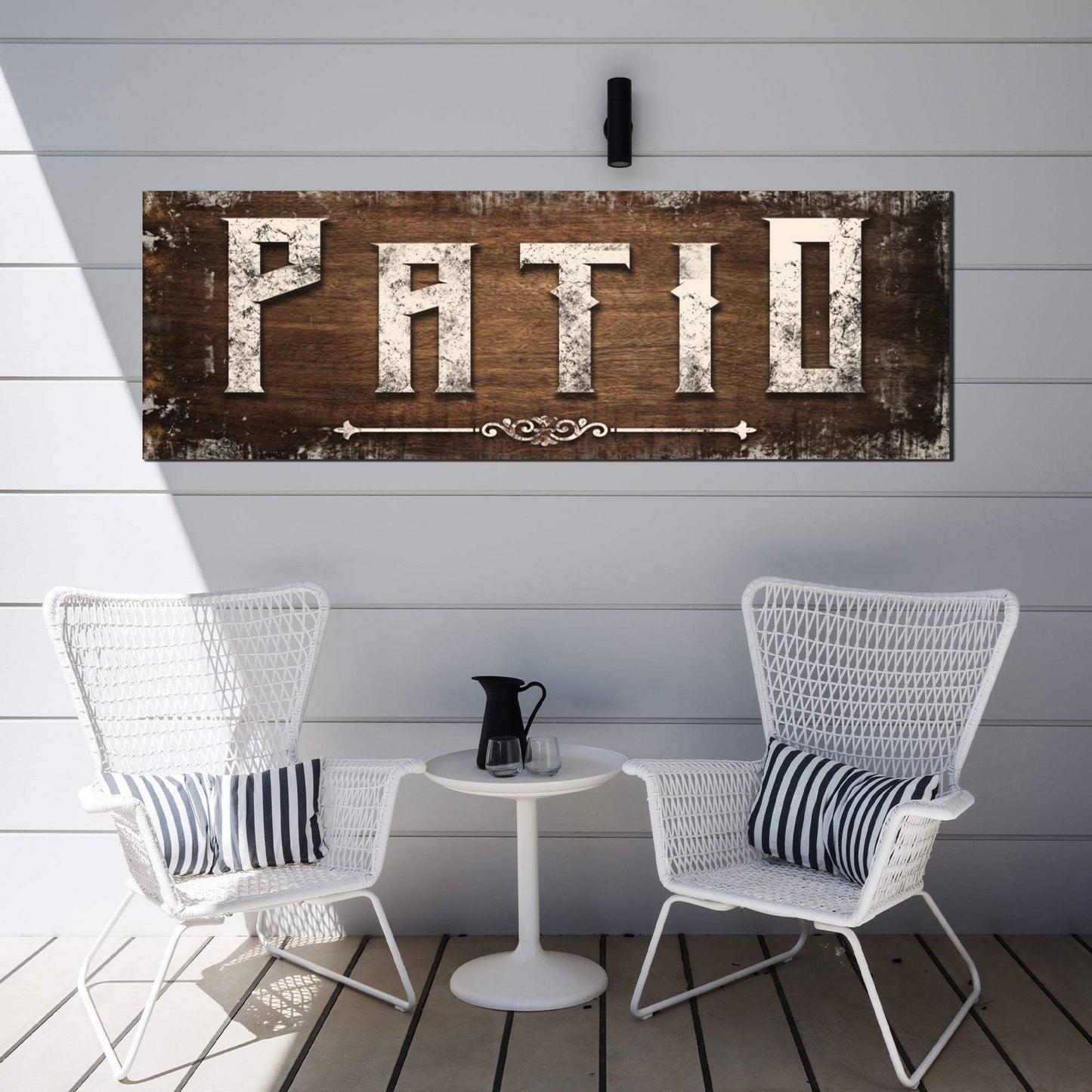 Distressed White Patio Sign - Tailored Canvases - Flyclothing LLC