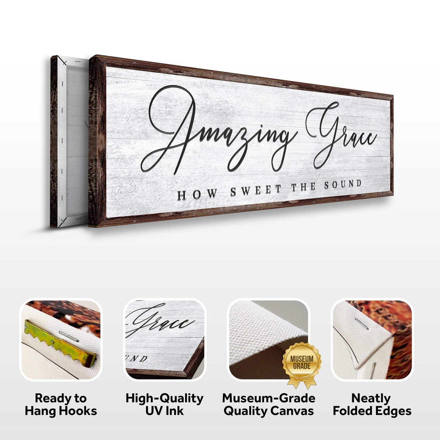Amazing Grace How Sweet The Sound Sign - Tailored Canvases - Flyclothing LLC