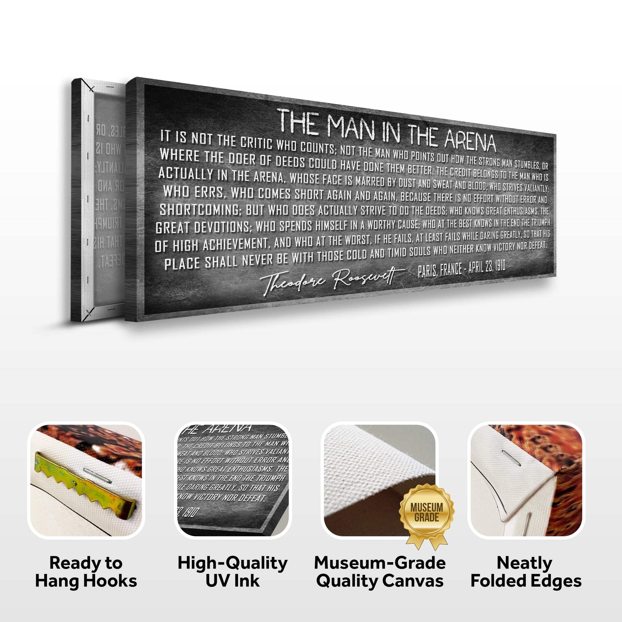 The Man In The Arena Sign VII - Tailored Canvases - Flyclothing LLC