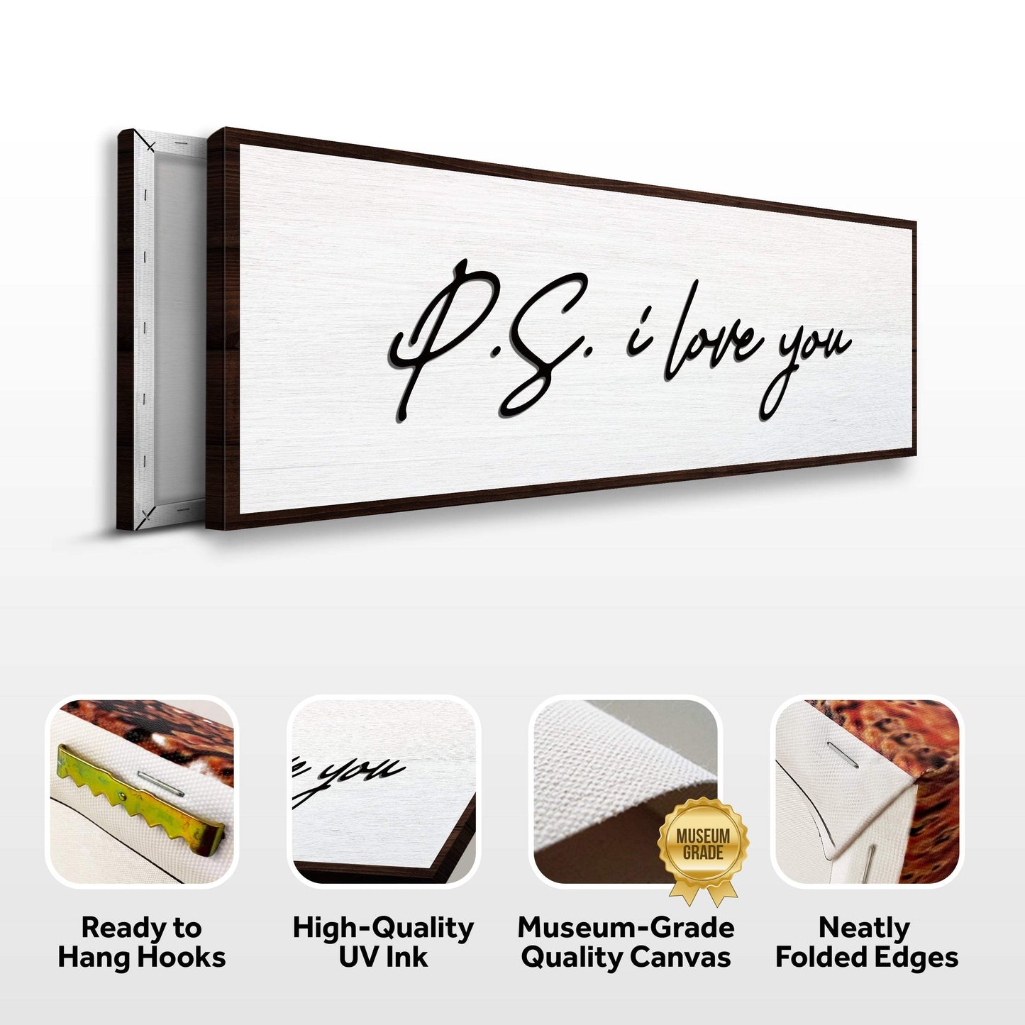 Valentine P.S. I Love You Typography Sign - Tailored Canvases - Flyclothing LLC