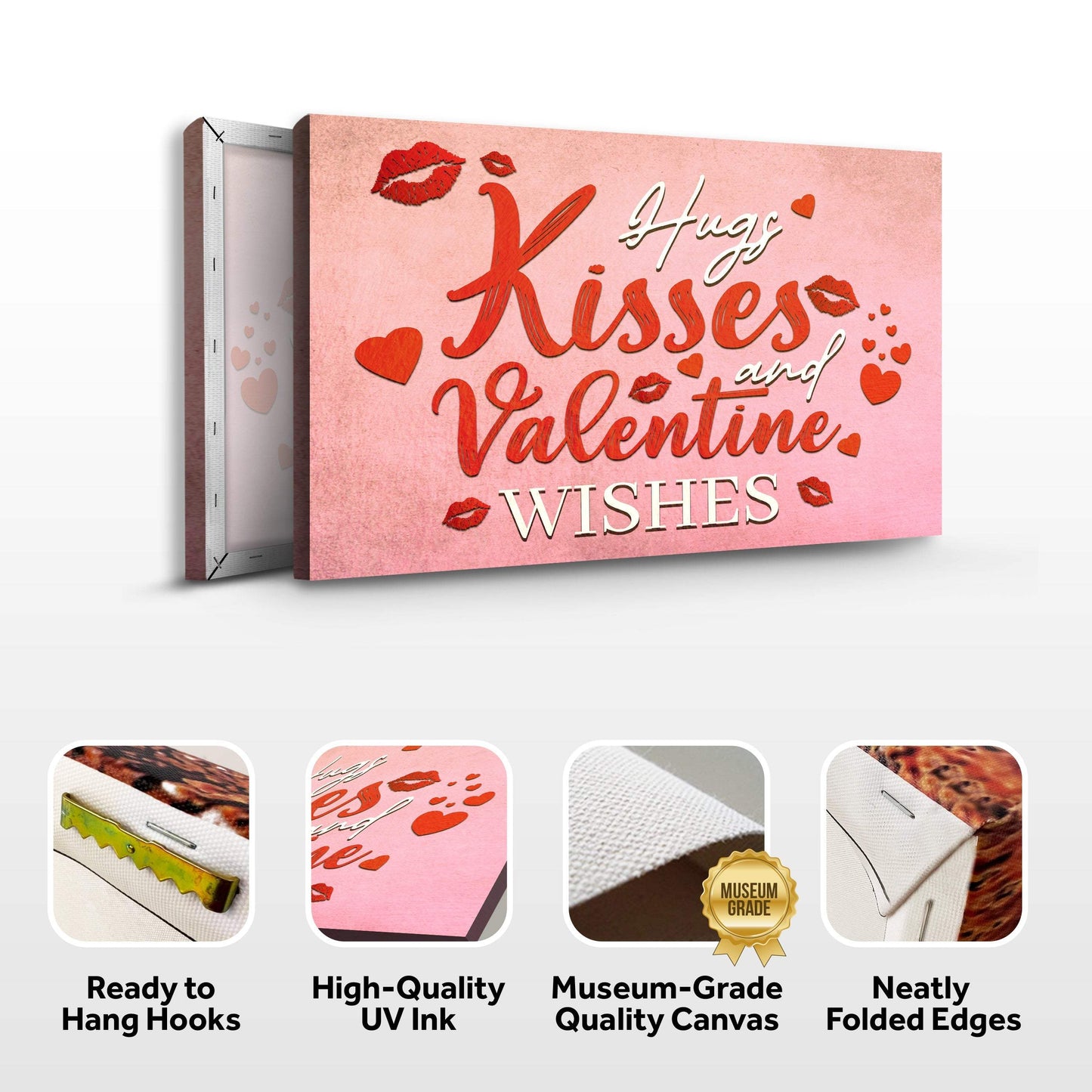 Hugs Kisses and Valentine Wishes Sign II - Tailored Canvases - Flyclothing LLC