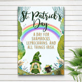 St. Patrick's Day, All Things Irish Sign - Tailored Canvases - Flyclothing LLC