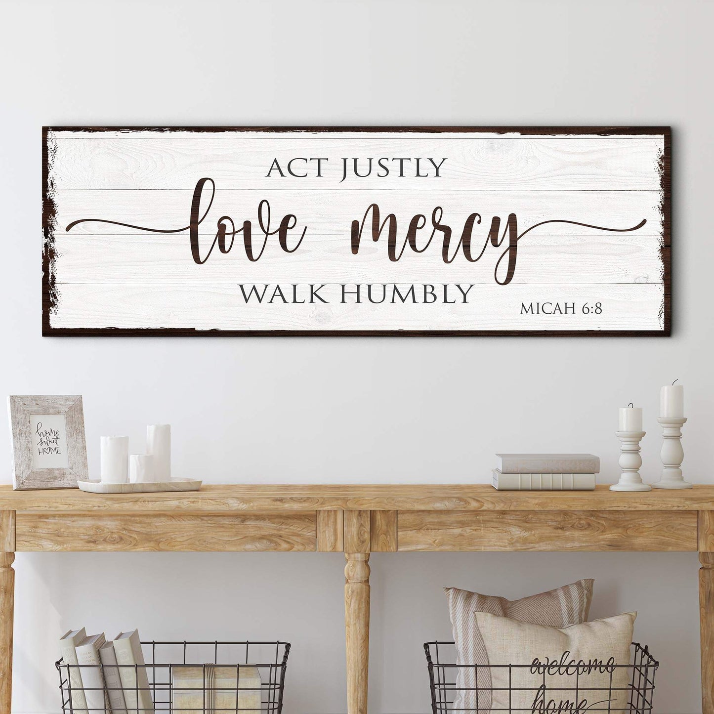 Act Justly Love Mercy Walk Humbly Faith Sign II - Tailored Canvases - Flyclothing LLC