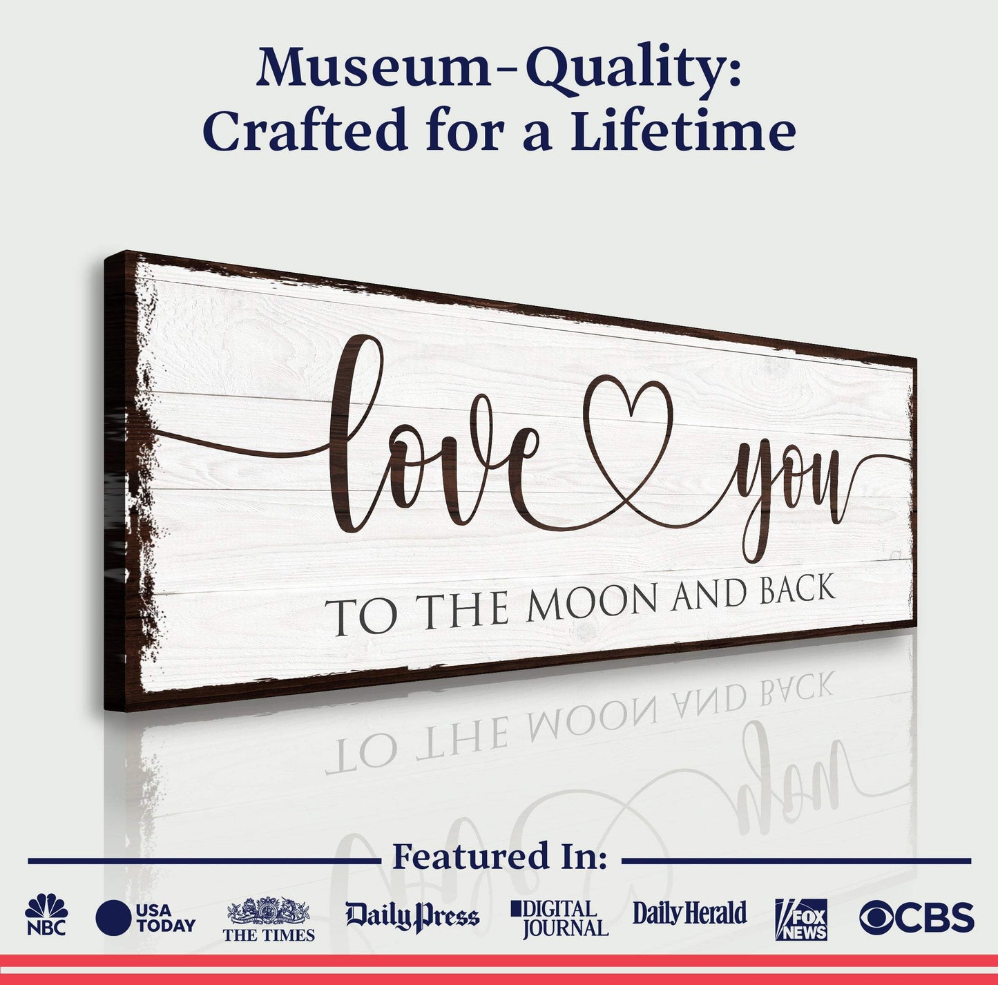 Love You To The Moon And Back Sign - Tailored Canvases - Flyclothing LLC