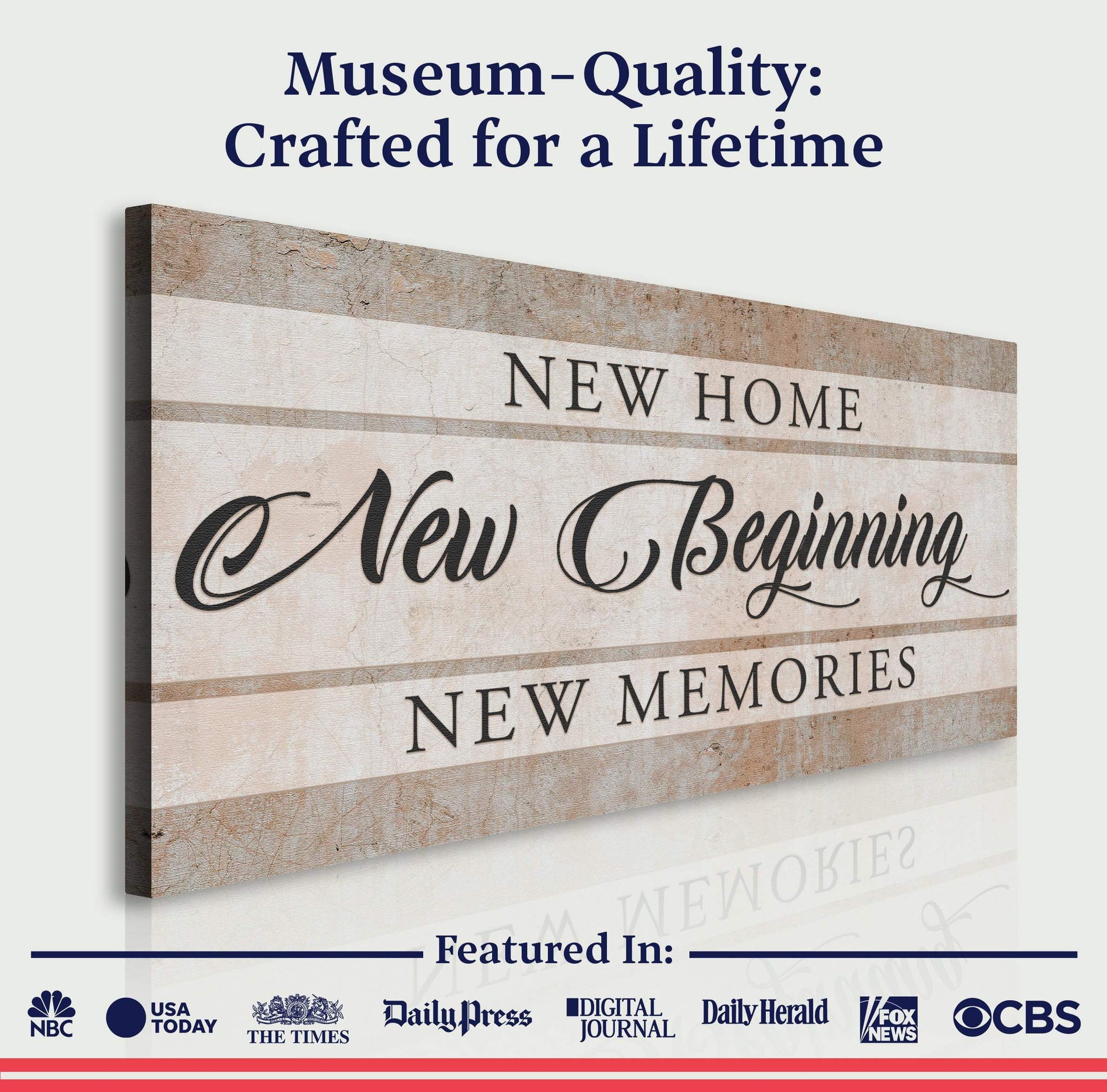 New Home New Beginning Sign VI - Tailored Canvases - Flyclothing LLC