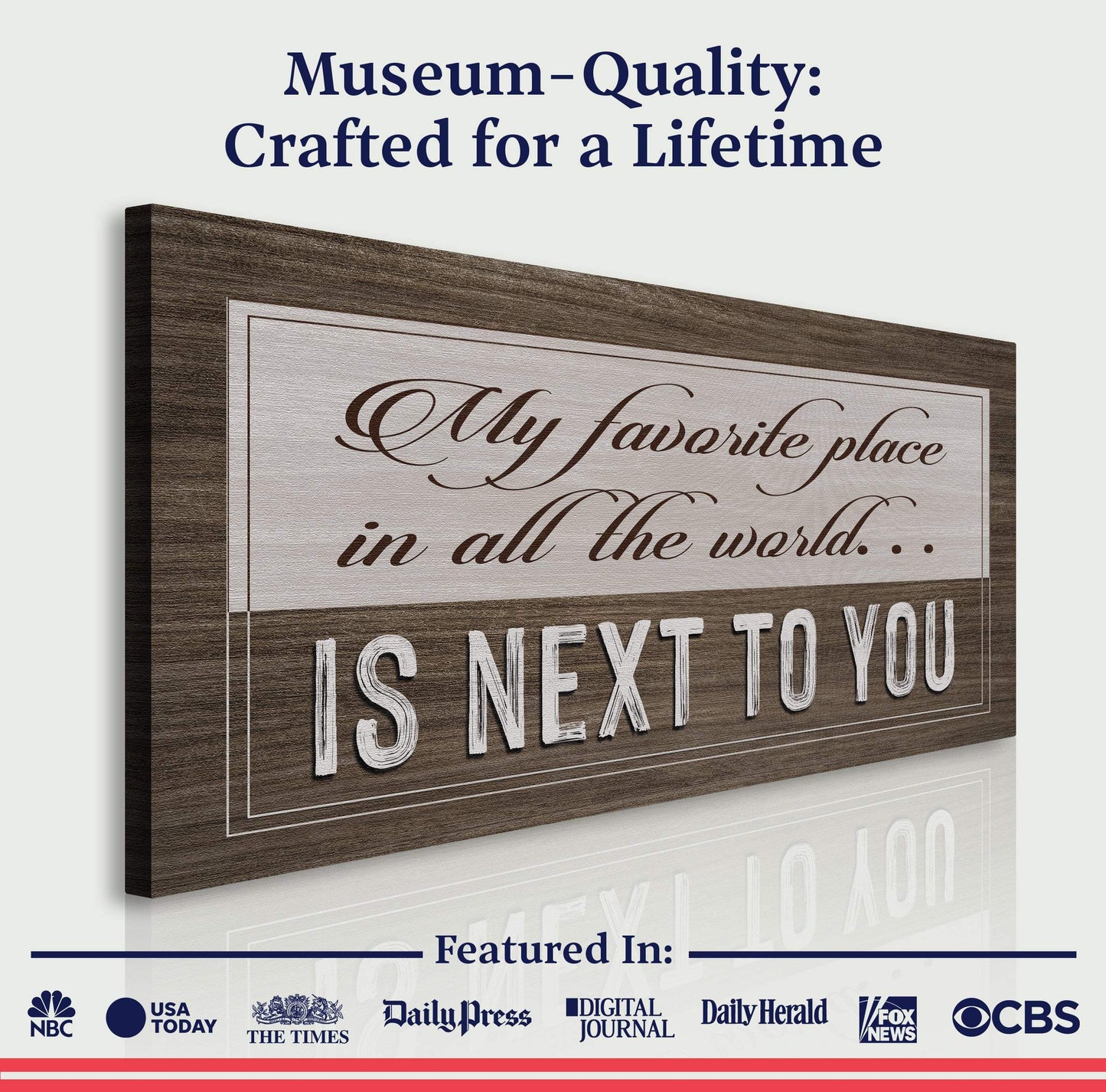 My Favorite Place In The World Is Next To You Sign II - Tailored Canvases - Flyclothing LLC