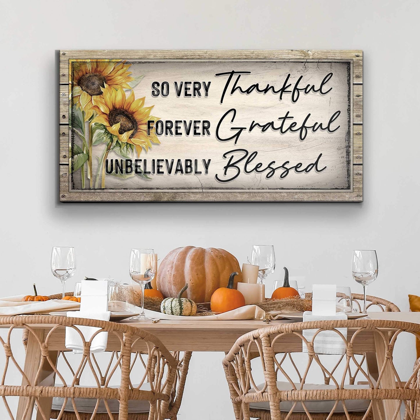 Grateful Thankful Blessed Family Sign II - Tailored Canvases - Flyclothing LLC