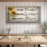 Grateful Thankful Blessed Family Sign II - Tailored Canvases - Flyclothing LLC