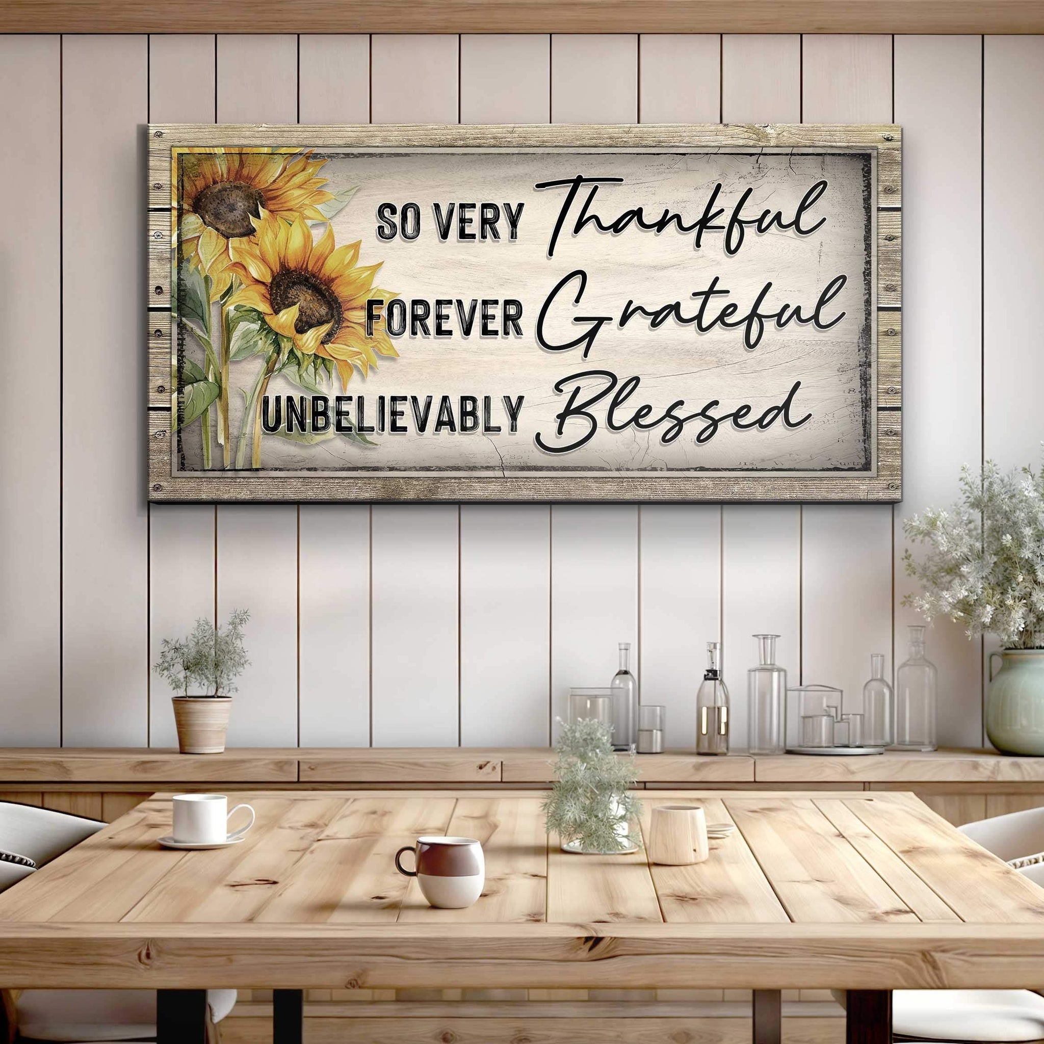 Grateful Thankful Blessed Family Sign II - Tailored Canvases - Flyclothing LLC