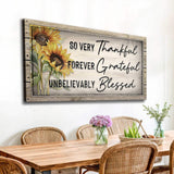 Grateful Thankful Blessed Family Sign II - Tailored Canvases - Flyclothing LLC