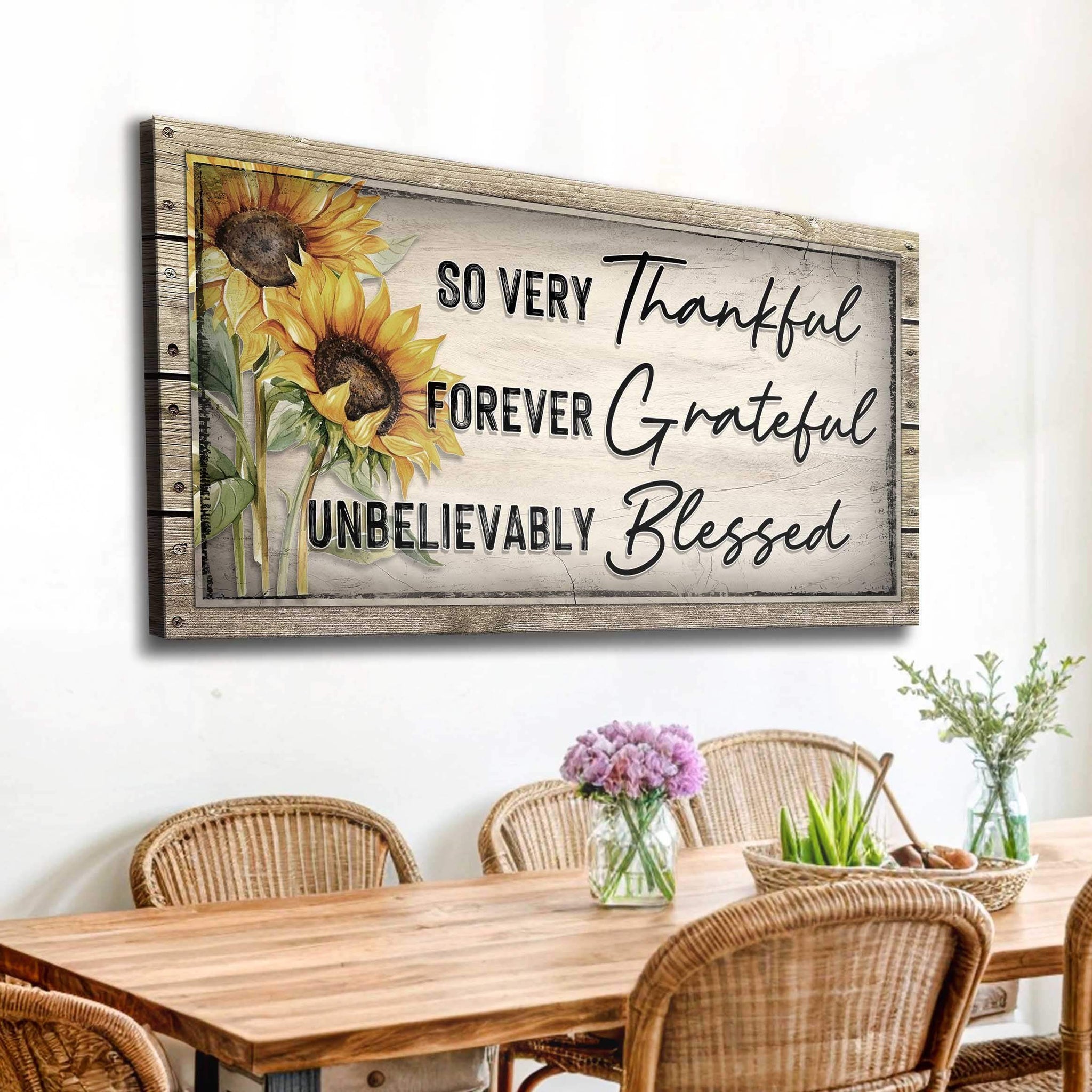 Grateful Thankful Blessed Family Sign II - Tailored Canvases - Flyclothing LLC