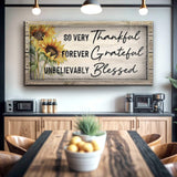 Grateful Thankful Blessed Family Sign II - Tailored Canvases - Flyclothing LLC