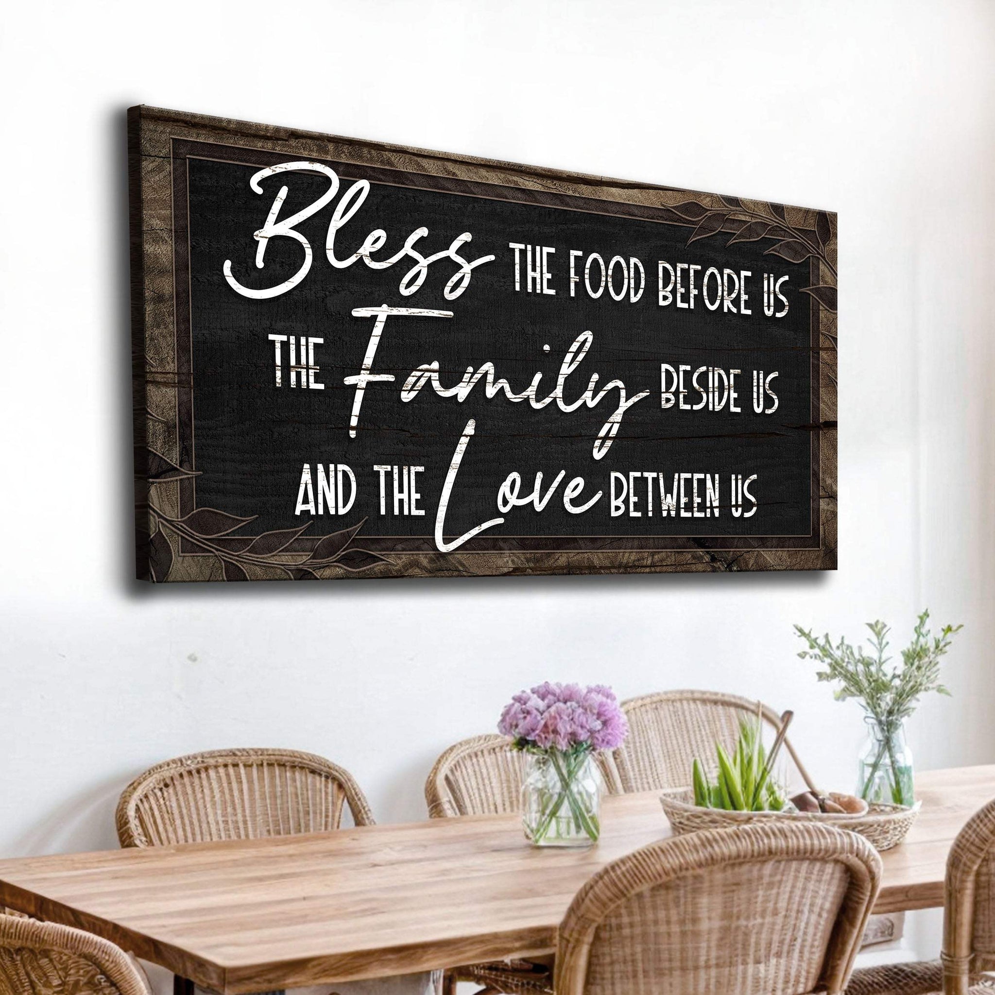 Bless The Food Before Us And The Love Between Us Sign III - Tailored Canvases - Flyclothing LLC
