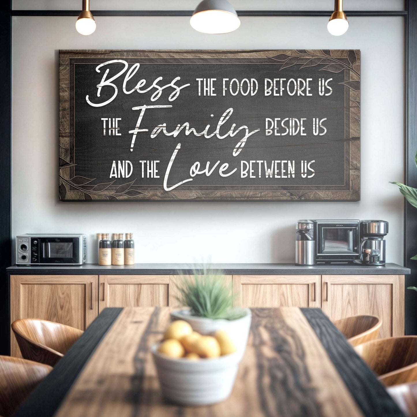 Bless The Food Before Us And The Love Between Us Sign III - Tailored Canvases - Flyclothing LLC