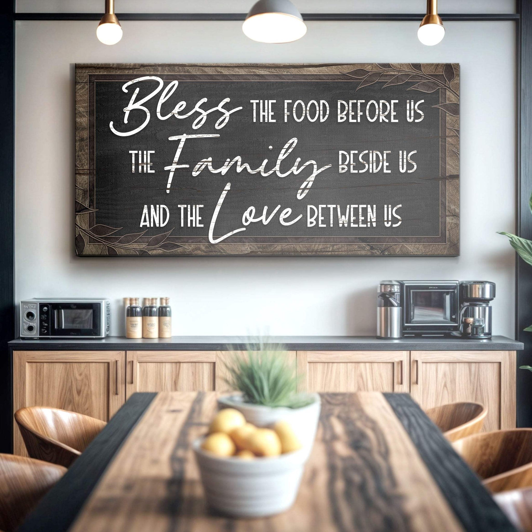 Bless The Food Before Us And The Love Between Us Sign III - Tailored Canvases - Flyclothing LLC