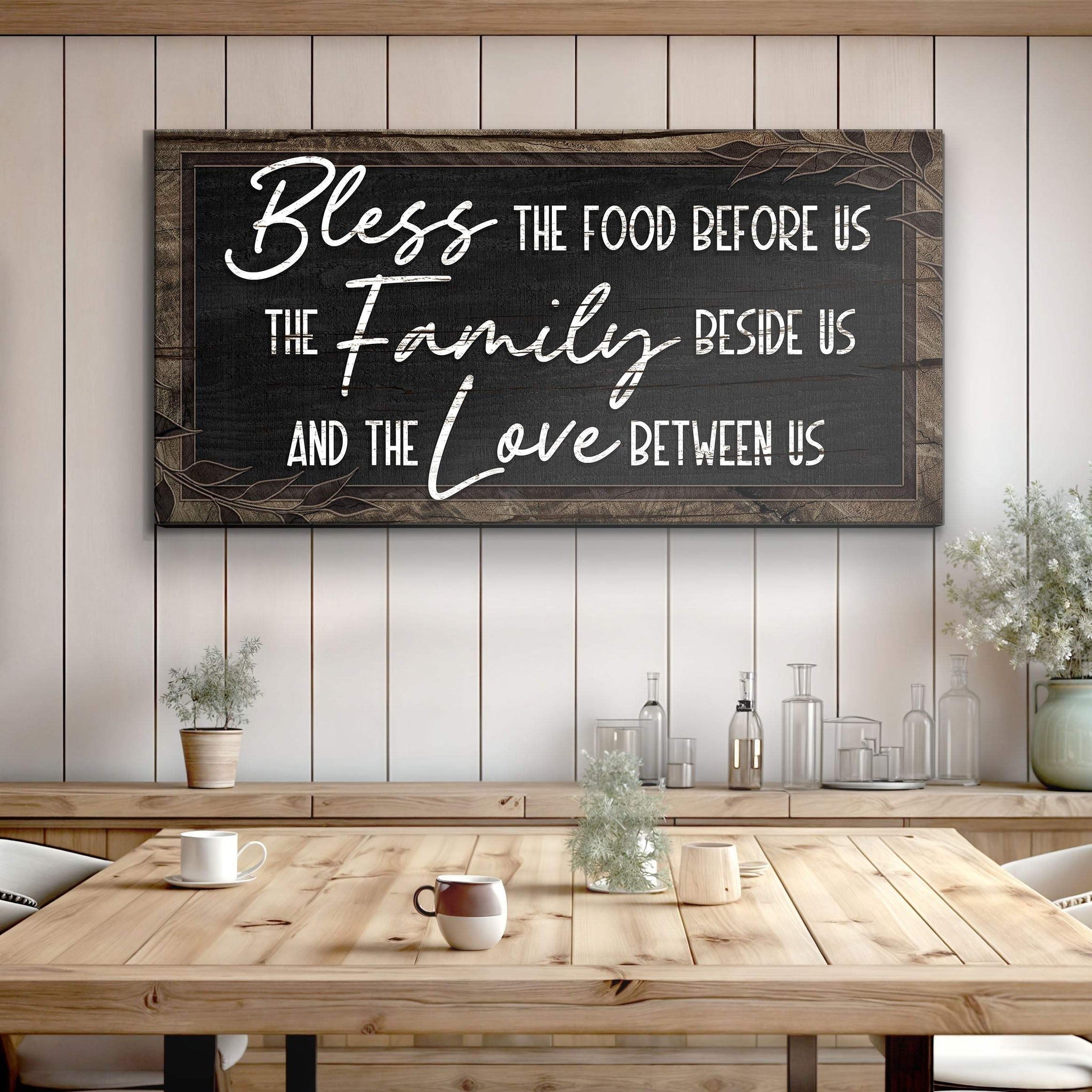 Bless The Food Before Us And The Love Between Us Sign III - Tailored Canvases - Flyclothing LLC