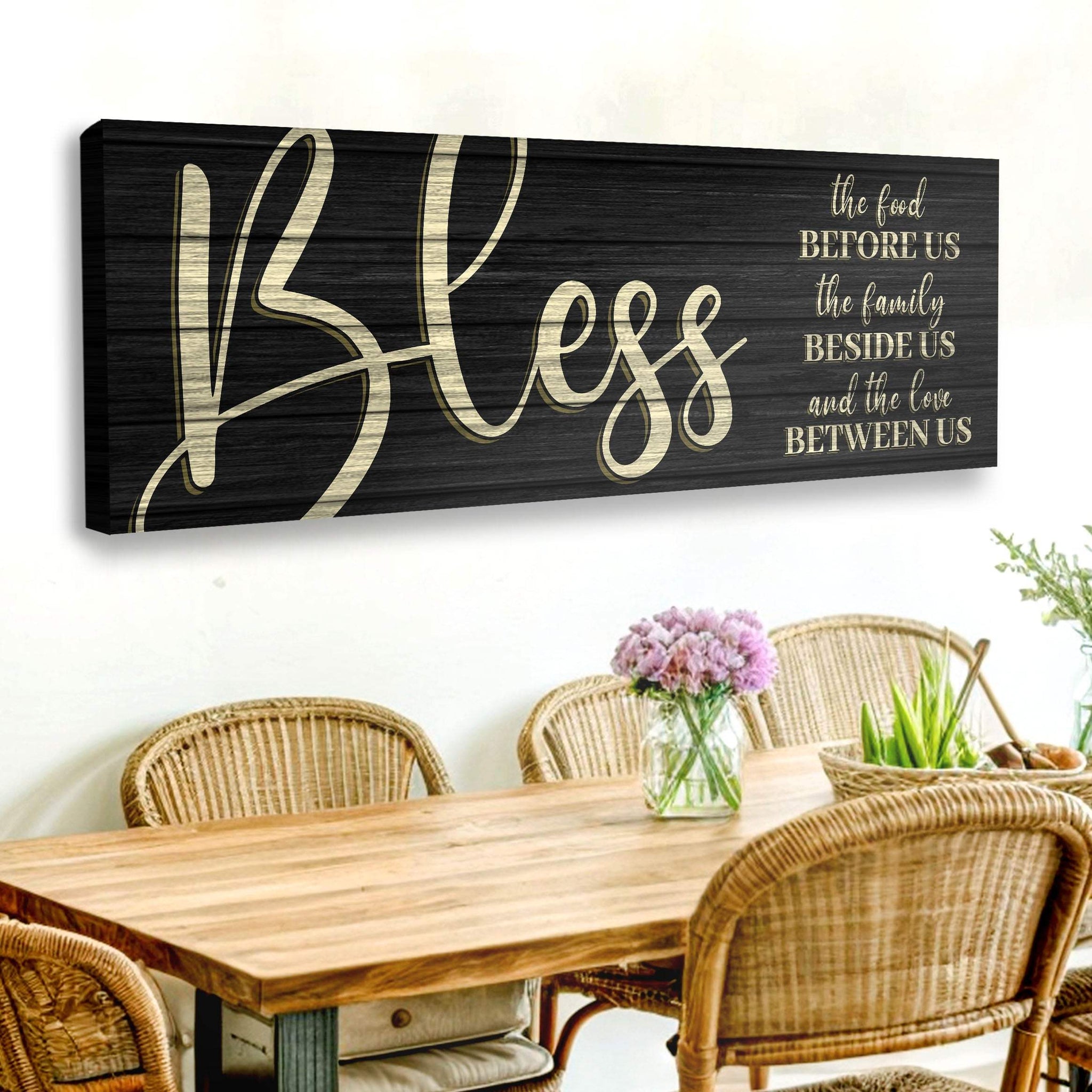 Bless The Food Before Us And The Love Between Us Sign VI - Tailored Canvases - Flyclothing LLC