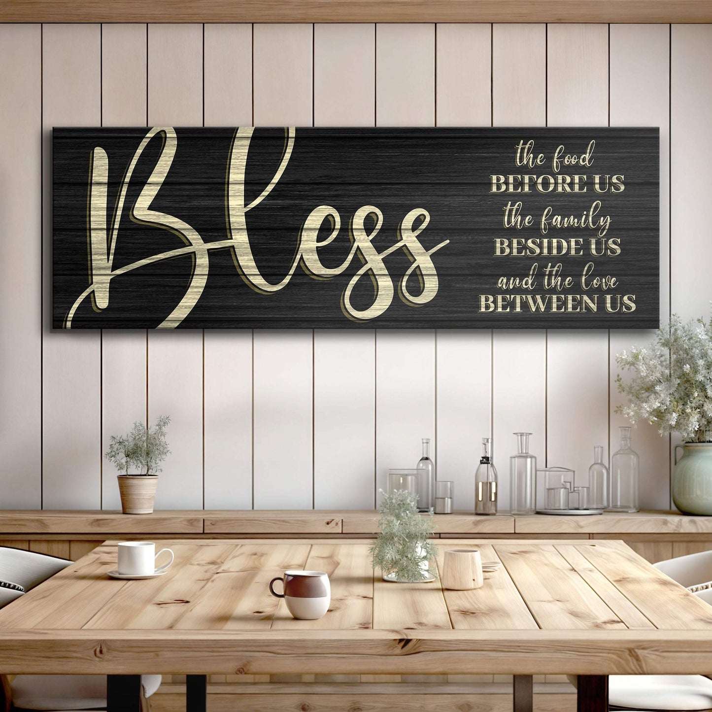 Bless The Food Before Us And The Love Between Us Sign VI - Tailored Canvases - Flyclothing LLC