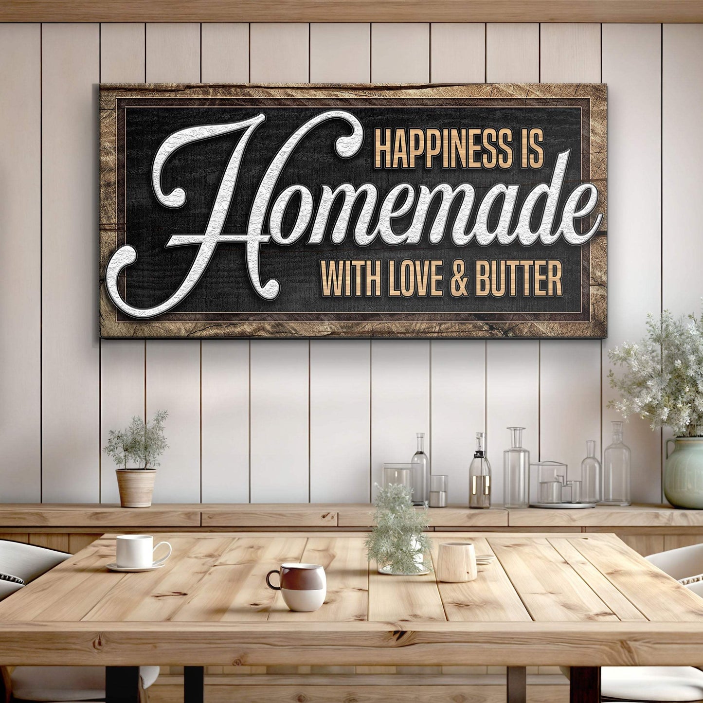 Happiness Is Homemade With Love And Butter Sign II - Tailored Canvases - Flyclothing LLC