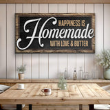 Happiness Is Homemade With Love And Butter Sign II - Tailored Canvases - Flyclothing LLC