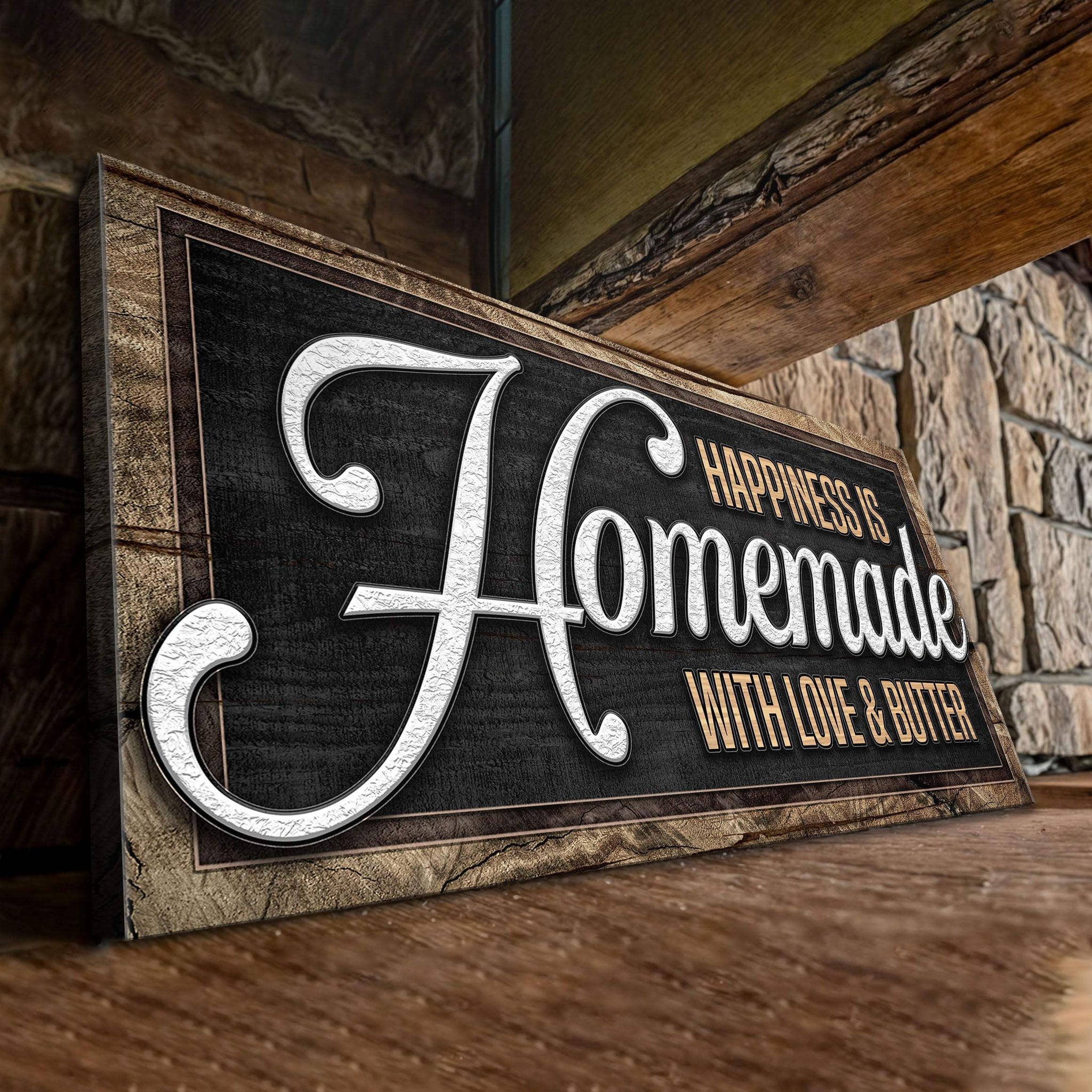 Happiness Is Homemade With Love And Butter Sign II - Tailored Canvases - Flyclothing LLC