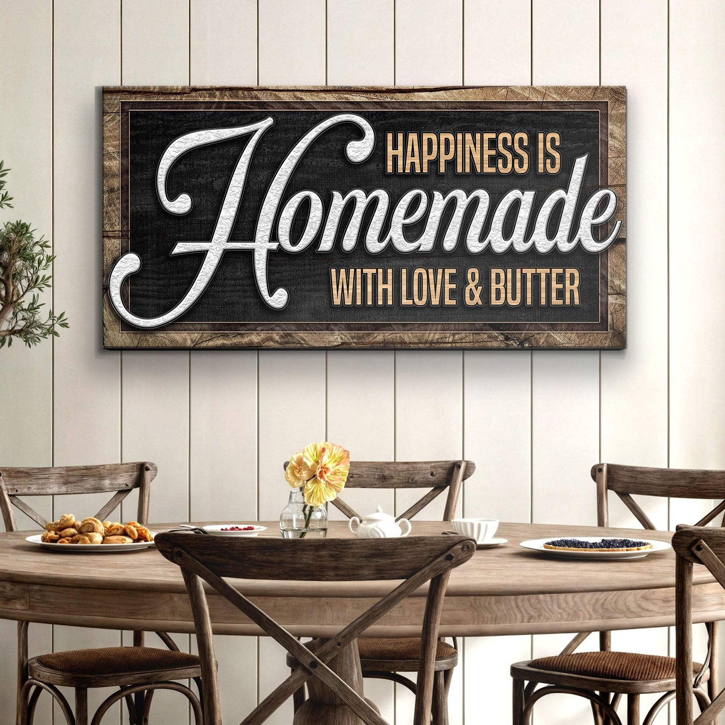 Happiness Is Homemade With Love And Butter Sign II - Tailored Canvases - Flyclothing LLC