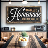 Happiness Is Homemade With Love And Butter Sign II - Tailored Canvases - Flyclothing LLC