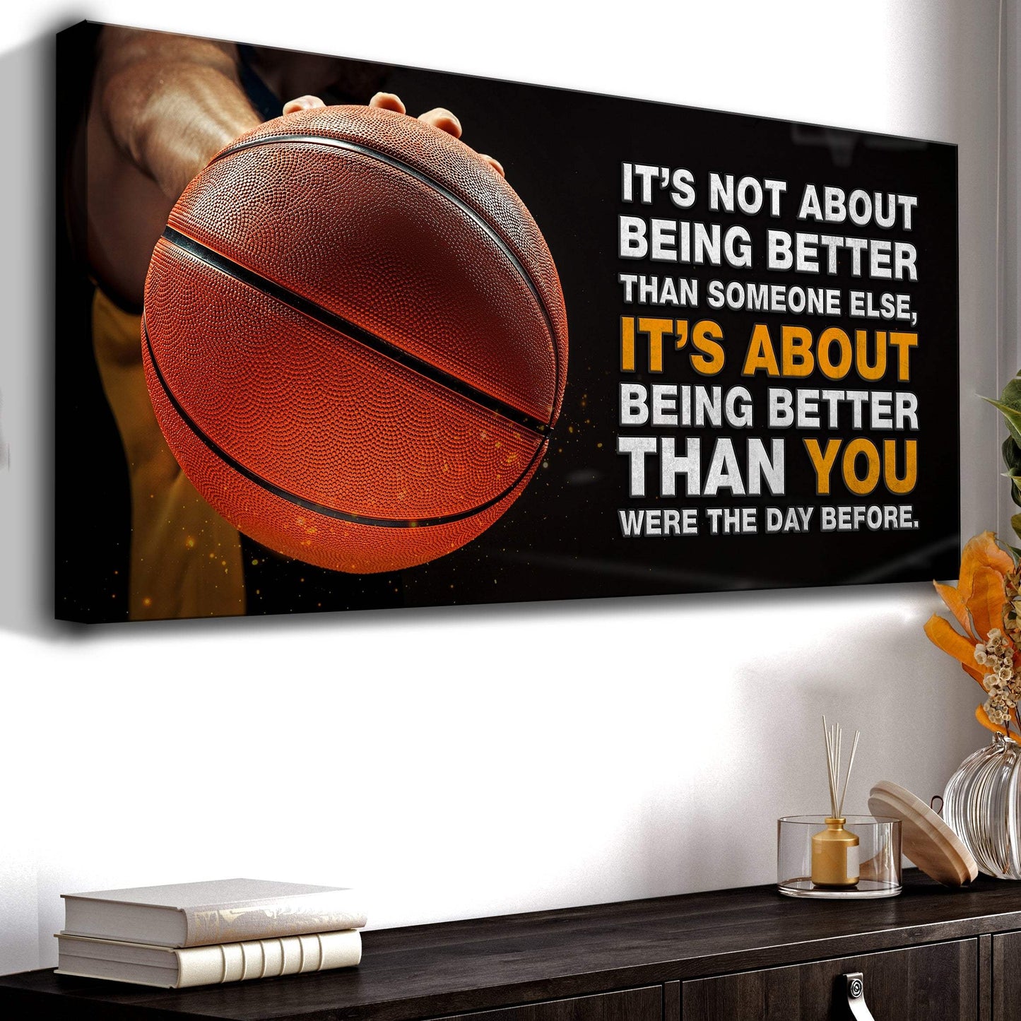 It's Not About Being Better Sports Quote Sign II - Tailored Canvases - Flyclothing LLC