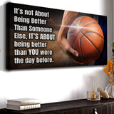 It's Not About Being Better Sports Quote Sign III - Tailored Canvases - Flyclothing LLC