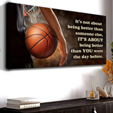 It's Not About Being Better Sports Quote Sign IV - Tailored Canvases - Flyclothing LLC