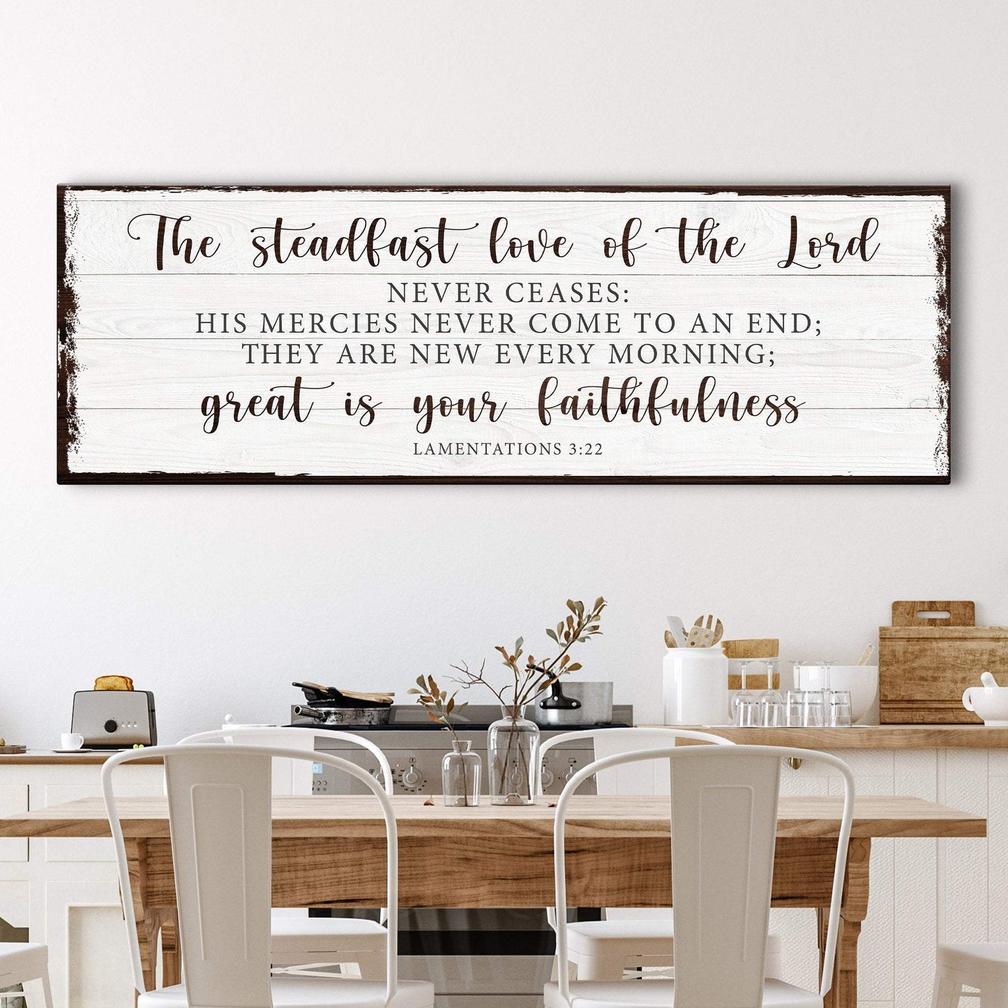 The Steadfast Love Of The Lord Lamentations 3:22-23 Faith Sign II - Tailored Canvases - Flyclothing LLC