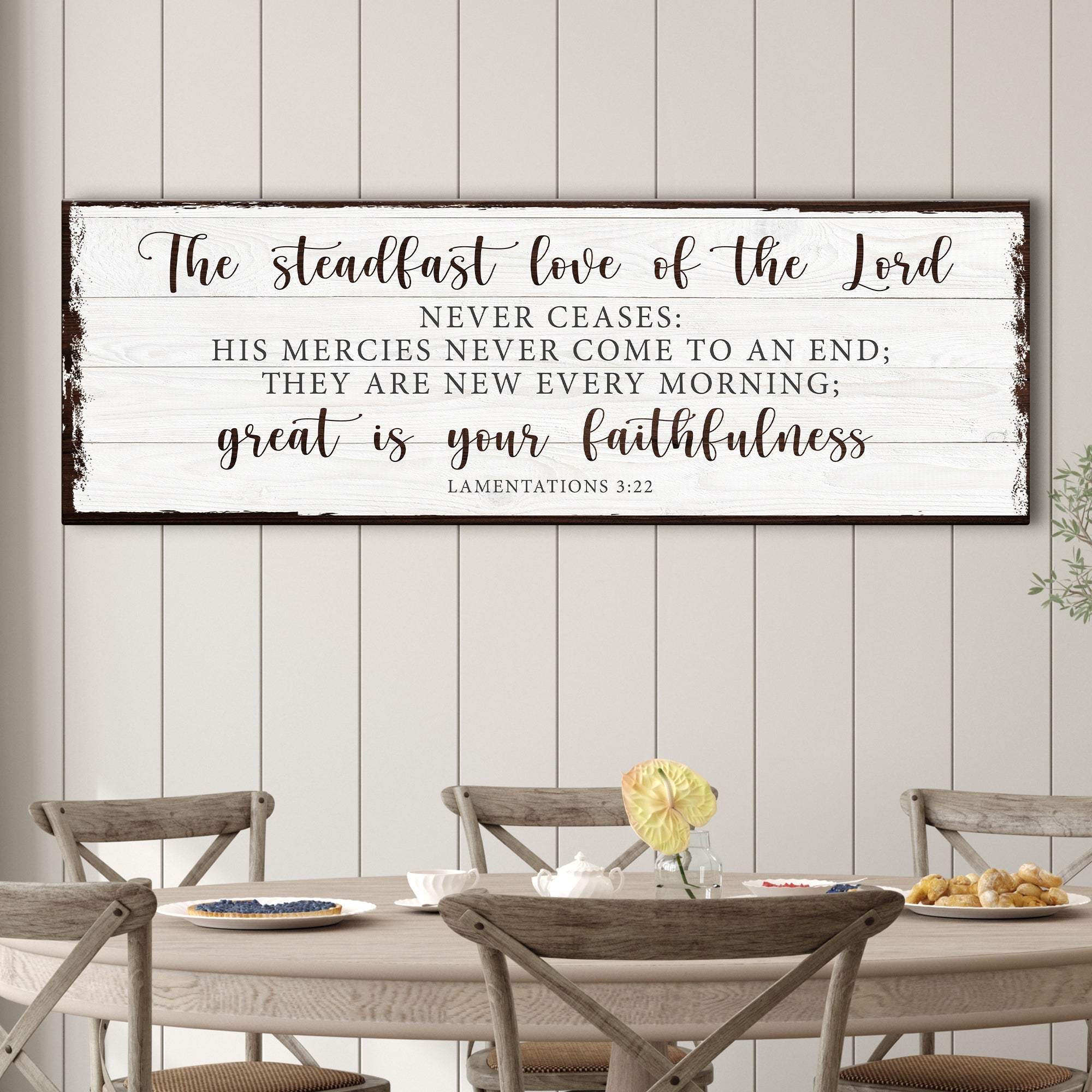 The Steadfast Love Of The Lord Lamentations 3:22-23 Faith Sign II - Tailored Canvases - Flyclothing LLC