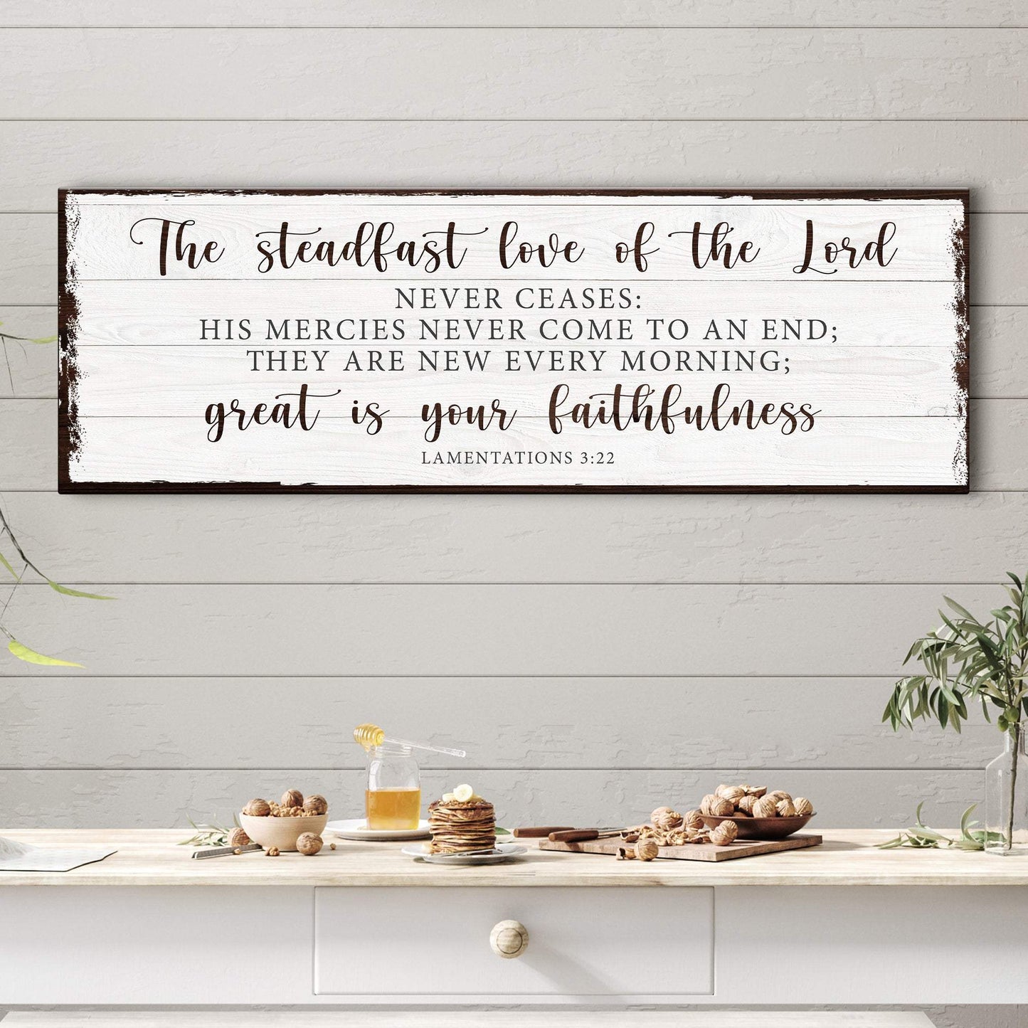 The Steadfast Love Of The Lord Lamentations 3:22-23 Faith Sign II - Tailored Canvases - Flyclothing LLC