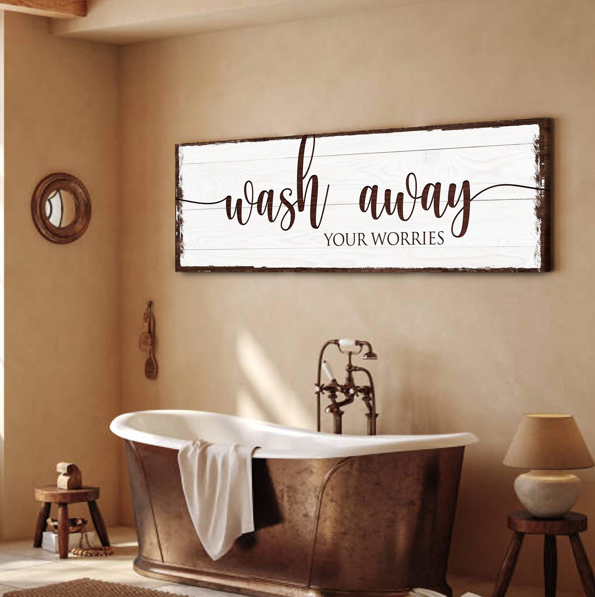 Wash Away Your Worries Bathroom Sign - Tailored Canvases - Flyclothing LLC