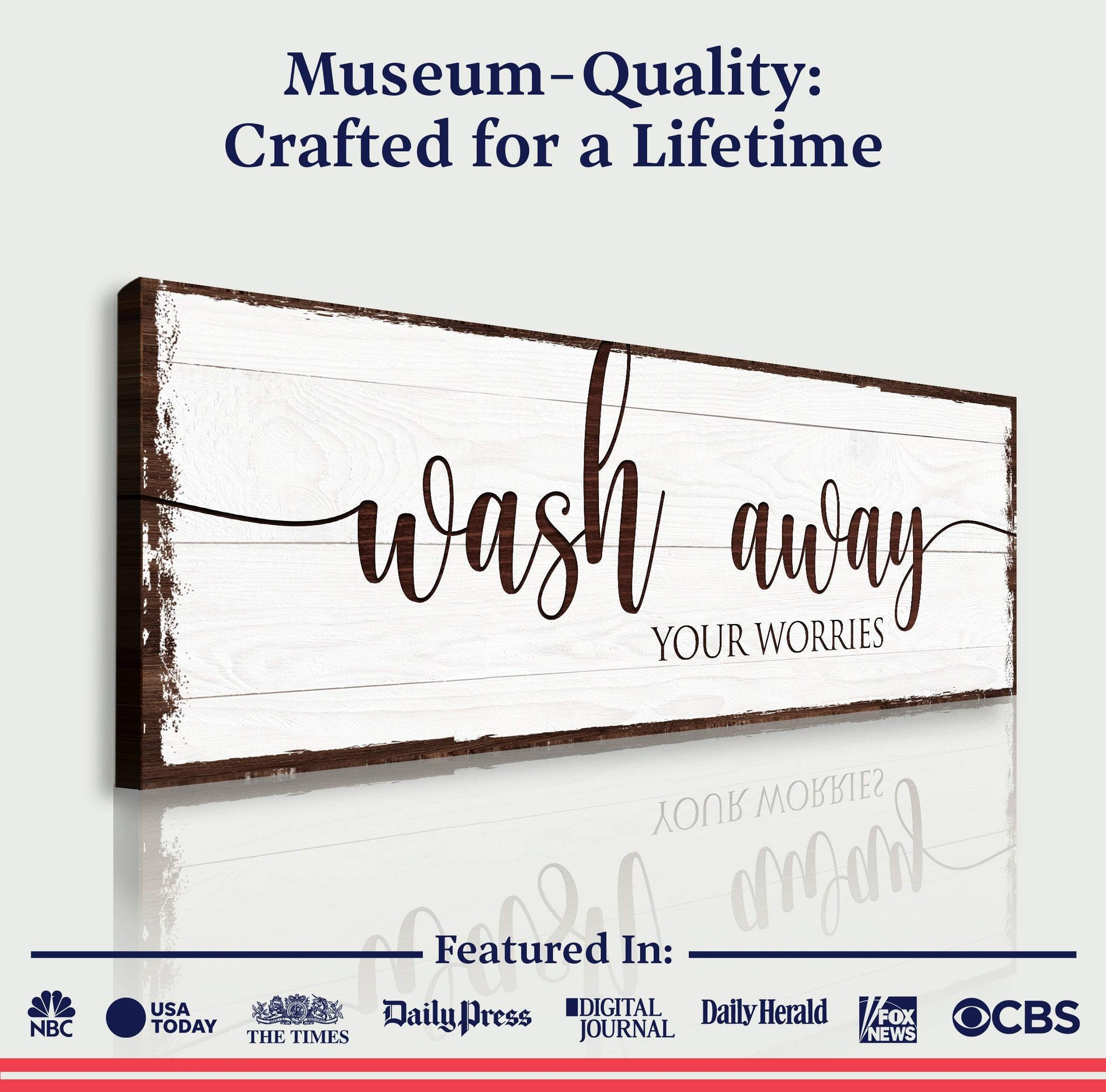 Wash Away Your Worries Bathroom Sign - Tailored Canvases - Flyclothing LLC