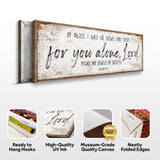 In Peace I Will Lie Down And Sleep For You Alone Lord Psalm 4:8 Faith Sign - Tailored Canvases - Flyclothing LLC