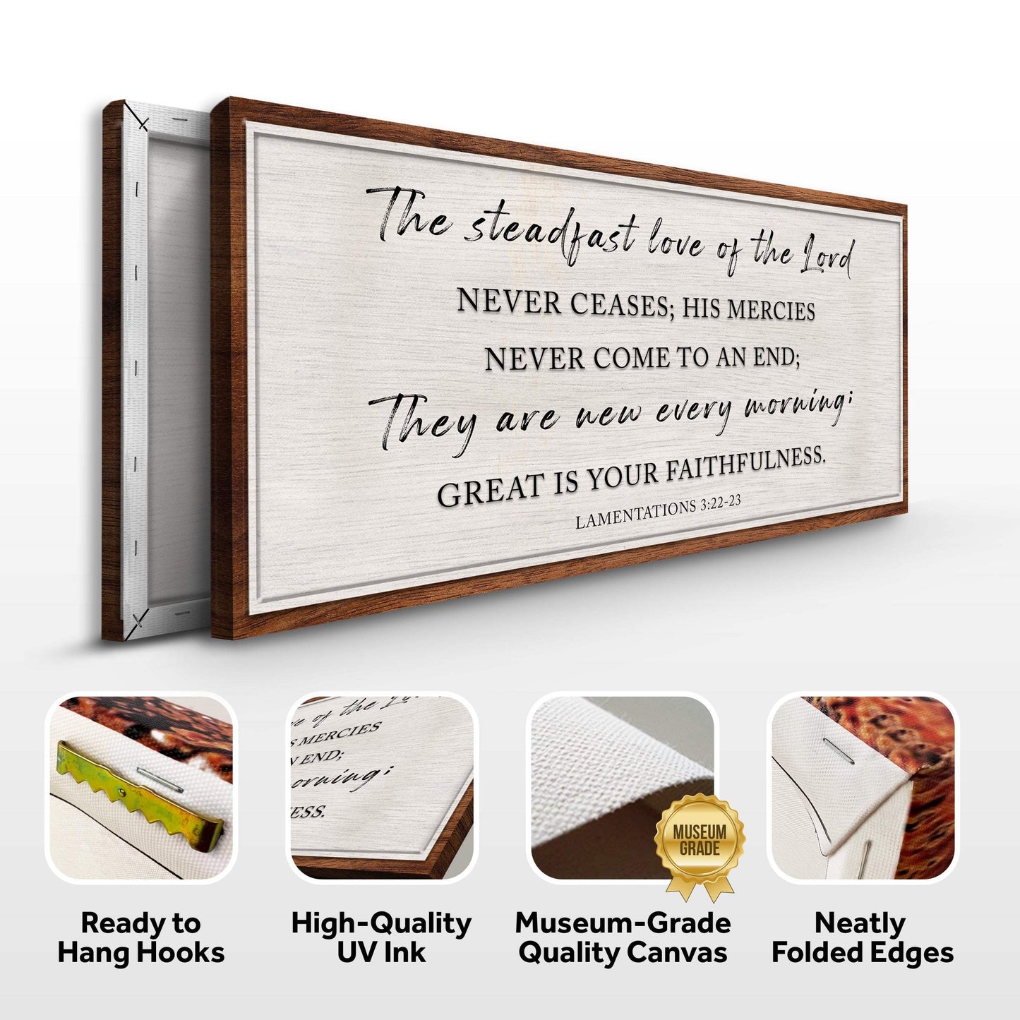 The Steadfast Love Of The Lord Lamentations 3:22-23 Faith Sign - Tailored Canvases - Flyclothing LLC
